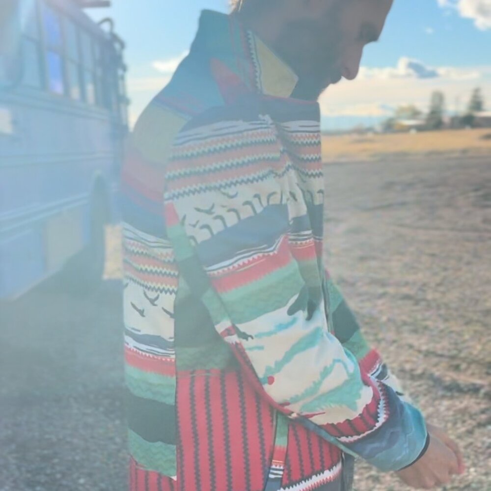 One of a kind fleece patterned coat